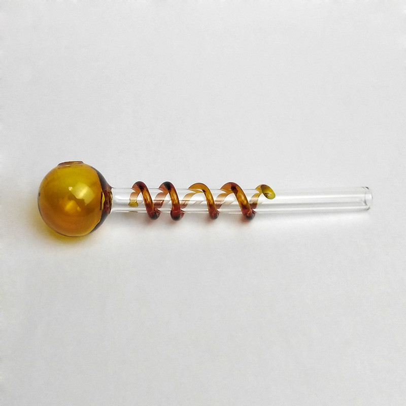 Beautiful Colorful Glass Smoking Pipe Round Shape 5.5 Inch Length