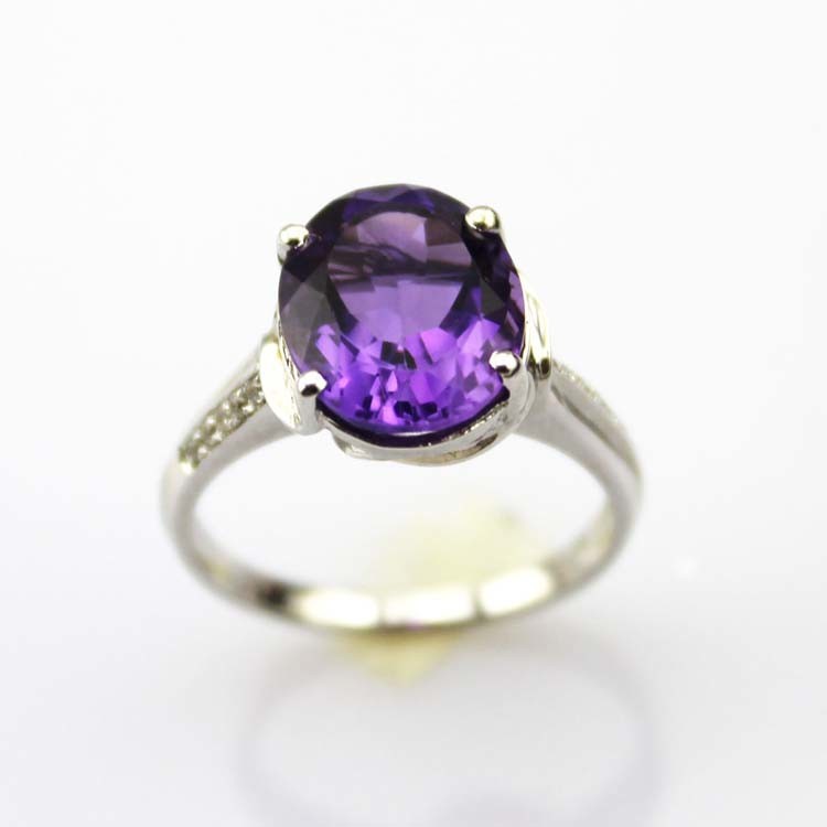 Women Jewelry 925 Silver 9mmx11mm Oval Pink Cubic Zircon Ring(R130)