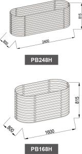 Quality Galvanized Metal Raised Garden Beds 160cm 240cm PB168H PB248H wholesale