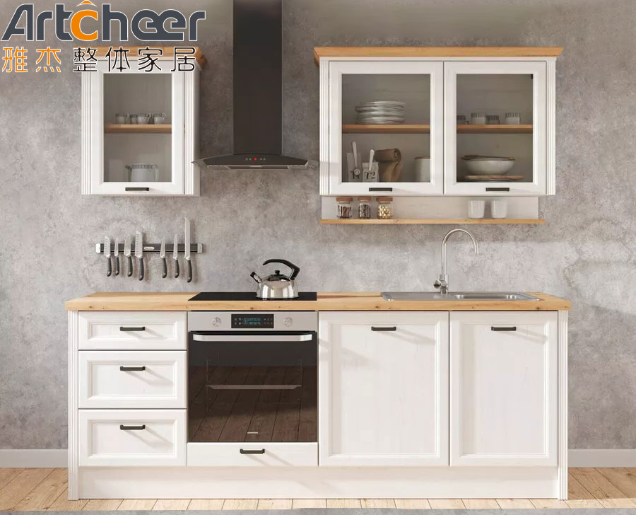 Outdoor and Bedroom Kitchen Cabinets with PVC Membrane Door Panel Surface Treatment