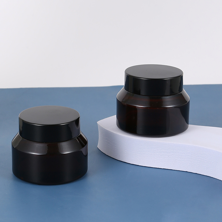 Empty Glossy or Matte Round Shaped Cosmetic Glass Cream Jars with Lid Collar Material Glass 5g 10g 15g 20g 60g Industrial