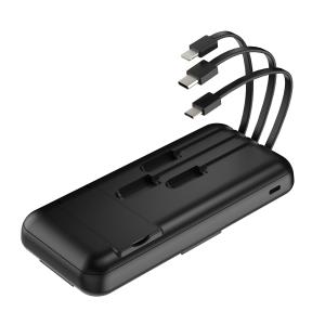 Quality Black / White Power Bank Inbuilt Cable , Power Bank Wireless Fast Charging wholesale
