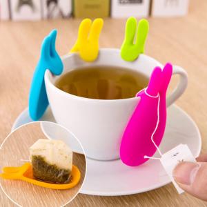 Quality Holder Cute High Quality Silicone Cup Hanging Tool Gift Coffee Tea Spoon Holder Food Grade Silicone Rabbit Tea Bag wholesale