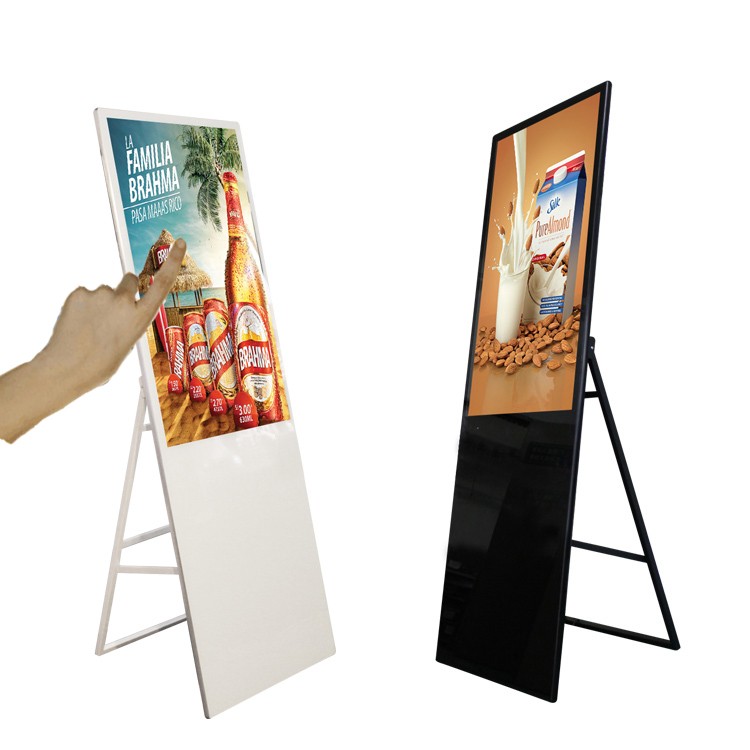 Free standing foldable up 32" 43" 49" 55" inch LED LCD E-Menu digital advertising touchscreen monitor for coffee shop restaurant