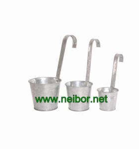 Quality galvanized hang bucket hang pots planters 0.5L 1L 2L wholesale