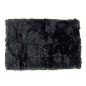 Quality Black Polyester Area Rugs / Faux Sheepskin Area Rug wholesale