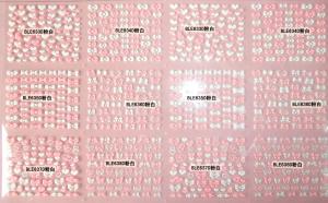 Quality Bow Heart Pink and White Safe and non-toxic 3D Nail Art Sticker Glitte Tips -BLE633-683D wholesale