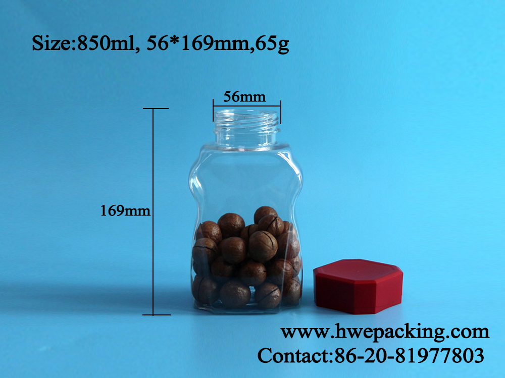 850ml Unique Bpa Free Plastic Packaging Jar For Coffee Powder