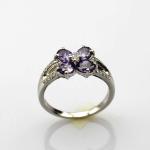 Design Women Jewelry 925 Silver Red Quatrefoil Cubic Zircon Ring(FR029)