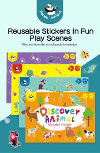 Quality Discover Game Reusable Animal Stickers , Imaginative Reusable Stickers For Kids wholesale