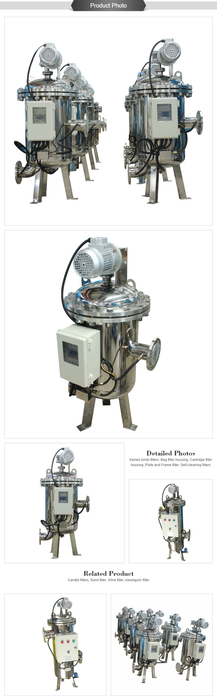 CE Certified Automatic Candle Filter for Diatomite Filtration in Various Industries