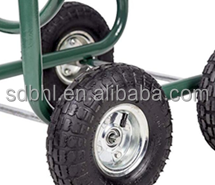 Outdoor Garden Yard Heavy Duty Hose Reel Cart with Stainless Steel and Four Wheels
