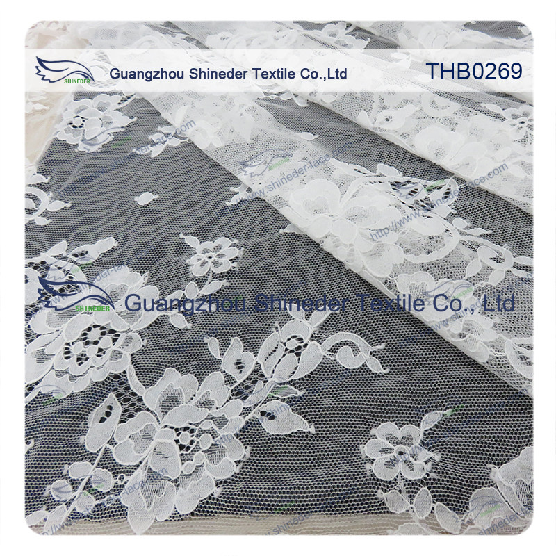 Countless flowers 3*1.5m size 100% nylon chantilly lace fabric for Wedding dress