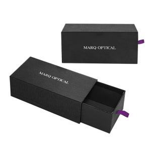 Quality Elegant Linen Pattern Pull Out Sliding Logo Silver Foil Stamped Boxes for Packaging wholesale