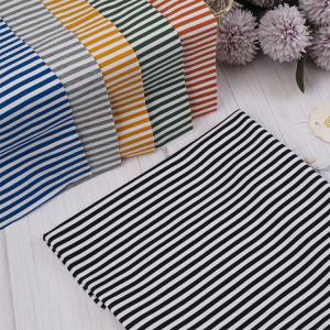 Quality Cotton Striped Sweater Knit Fabric , 200cm Winter Striped French Terry wholesale