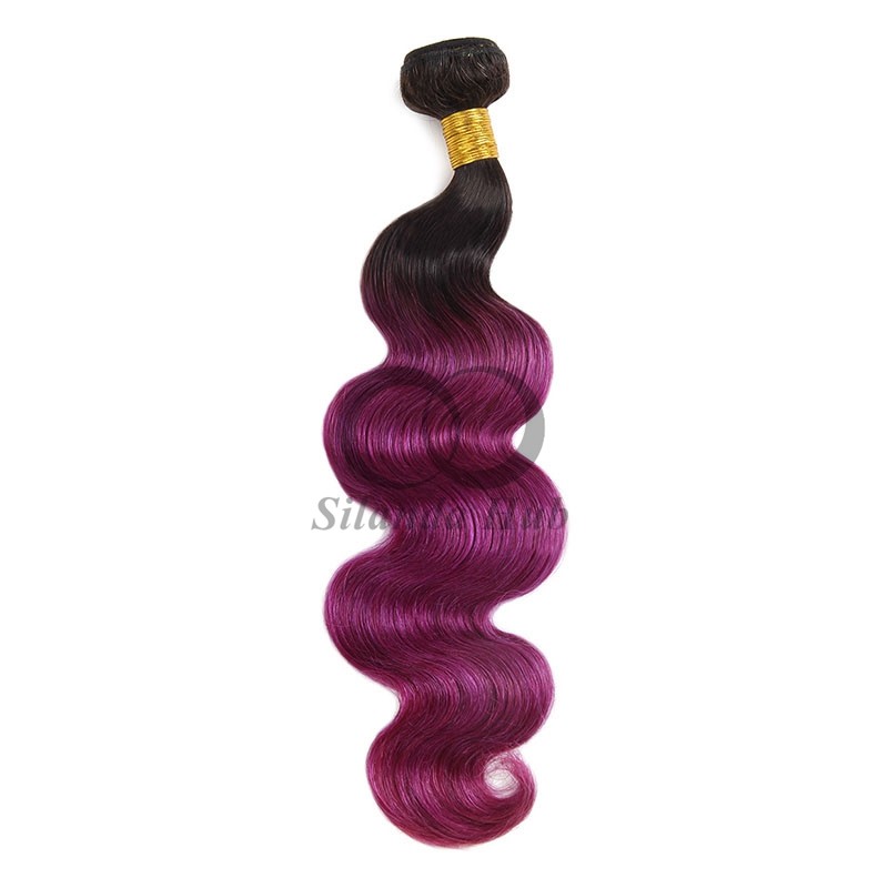 #T1B/Purple Body Wave Remy Human Hair Bundles Sew In Weave Bundles Brazilian Bundle Deals