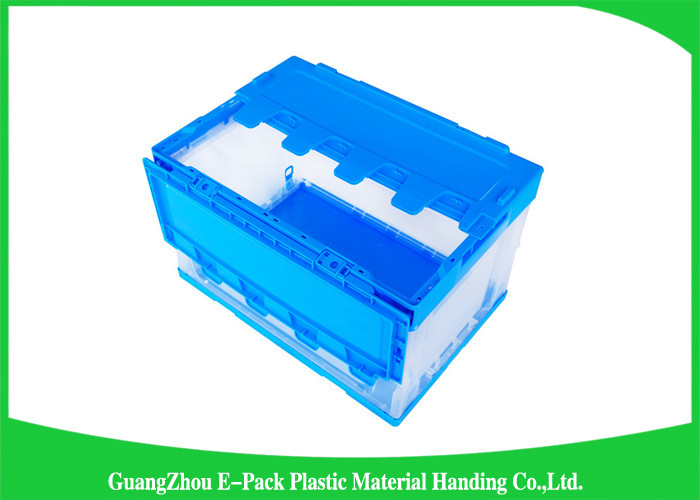 Solid Attached Lids Collapsible Plastic Containers Stocked For Supermarket