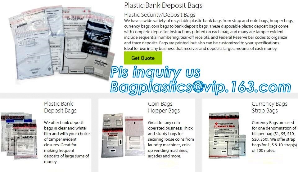 Opaque Tamper Evident Sealing Plastic Bank Money Steb Security Bag / Custom Self Adhesive Plastic Courier Bag, bagease