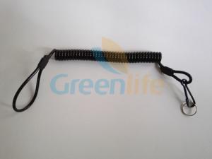 Quality Heavy Duty Reingforced Solid Balck PU Coated 4.0mmDia Wire 1.2mm Inside Steel Cable Lanyard Tether wholesale