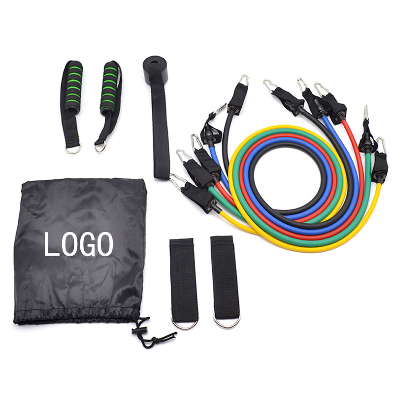 11PCS 50LB Exercise Equipment Stretch Bands 0.6M Resistance Band Set