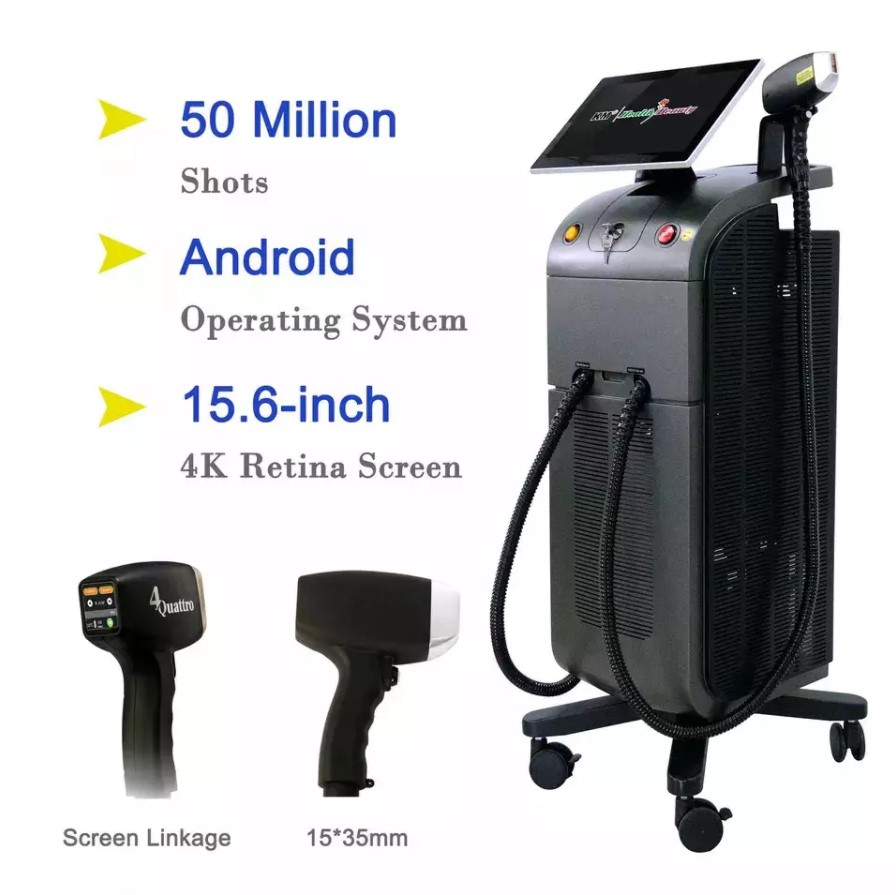 800W - 1600W Diode Laser Hair Removal Machine 3 Waves 808nm 755nm 1064nm