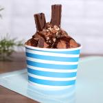 100 Pack Blue Sundae 7 Oz Disposable Paper Cups For Hot Drinks Water Ice Cream