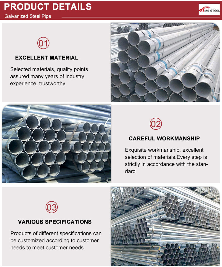 12 Foot Dn80 Zinc Galvanized Steel Pipe Bs 1387 Gi Pipe