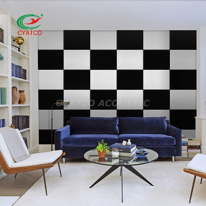 12mm Black Felt Wall Panels Rectangle Sound Proof Padding For Office Decoration
