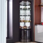Stainless Steel Metal Frame Modern Wine Display Cabinet For Living Room