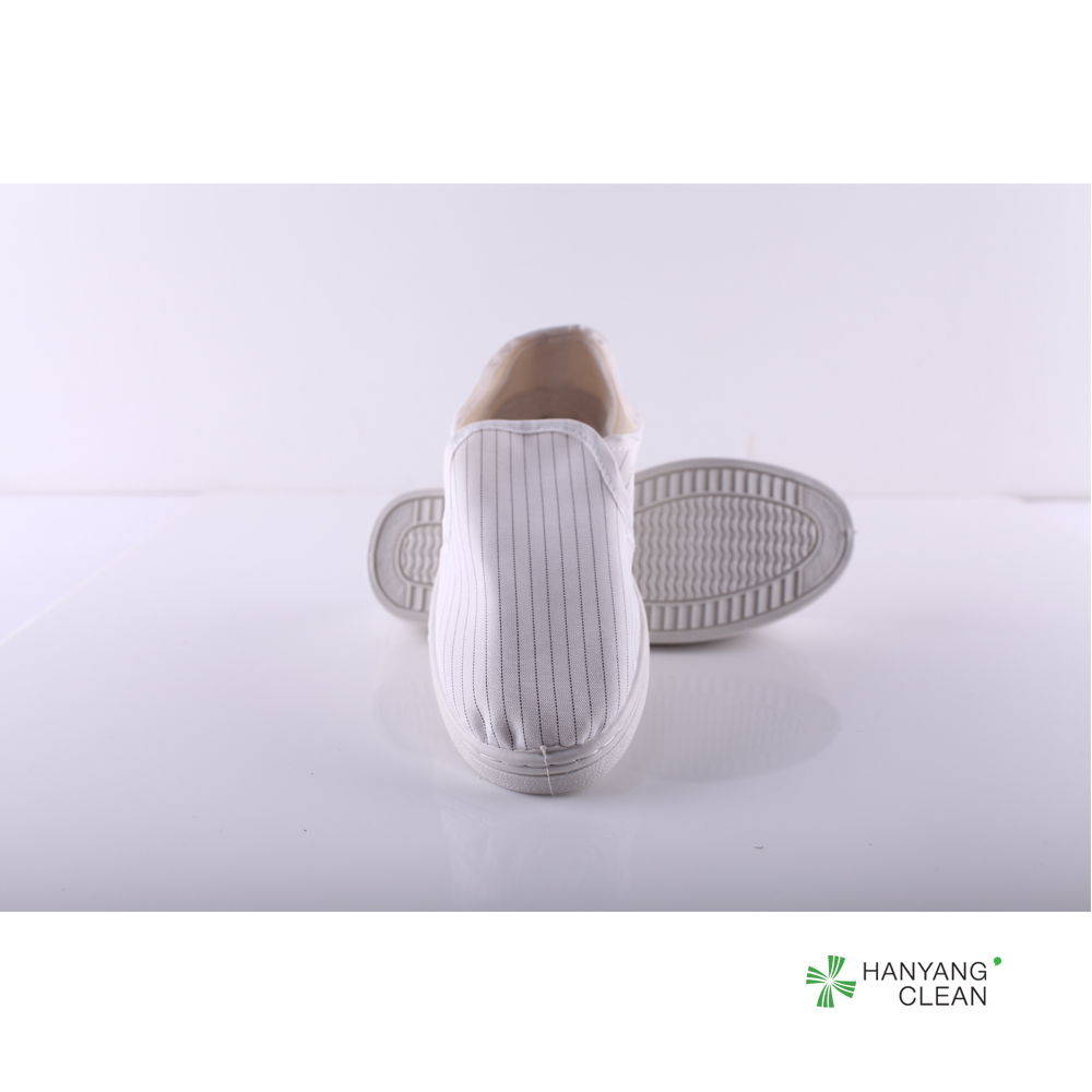 Factory cleanroom stripe canvas PVC outsole shoe breathable esd antistatic workshop shoes