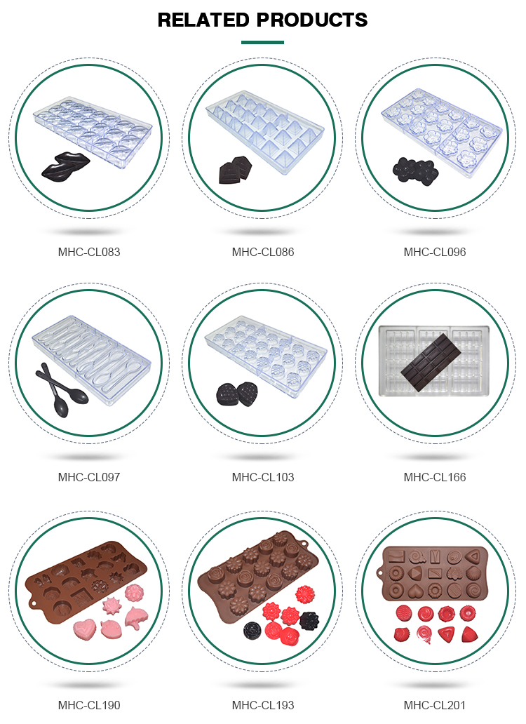 Handmade Custom Chocolate Molds Transparent Polycarbonate Chocolate Mold