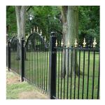America Market Fancy Garden Powder Coated Black Metal Fencing with 20x20mm