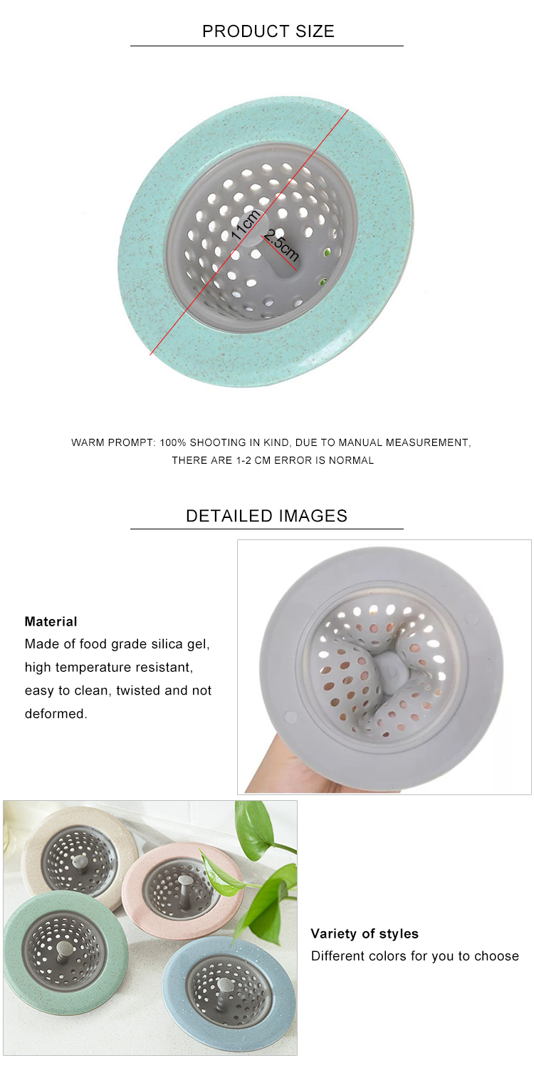 Kitchenware Silicone Sink Strainer Filter Drain Rubber Stopper Bathroom