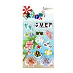Three Dimension 3D Puffy Stickers Foamed Leather Puffy Paint Stickers
