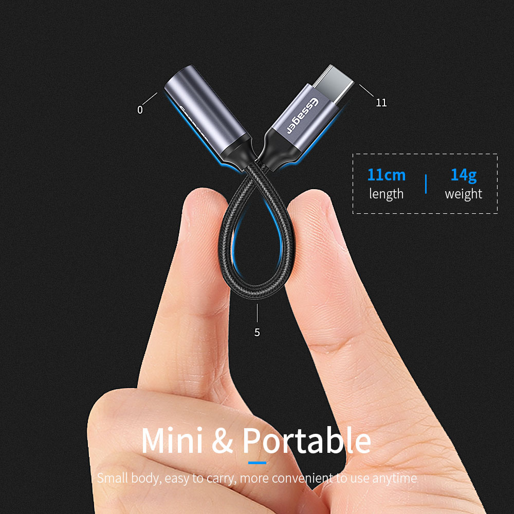 E01 USB Type-C To 3.5MM Female Earphone Digital Audio Jack Adapter for Type-C Devices