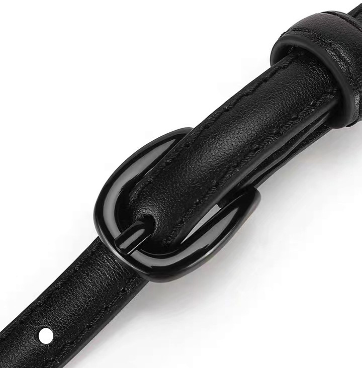 1.0cm Women's Fashion Leather Belts Skinny Painted Pin Buckle