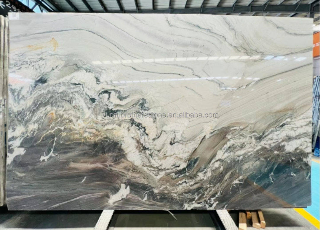 Polished Purple Marble Stone Big Slab Dining Table Top for Modern Bedroom Hall Design