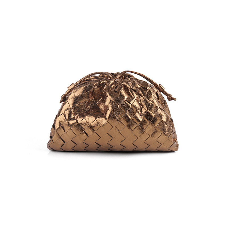 Hand Woven Cloud Bag Genuine Leather Fashionable Design All Seasons Decoration None