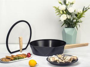 Quality 10.25Inch Aluminum Frying Pan Oven Safe With Silicone Handle wholesale