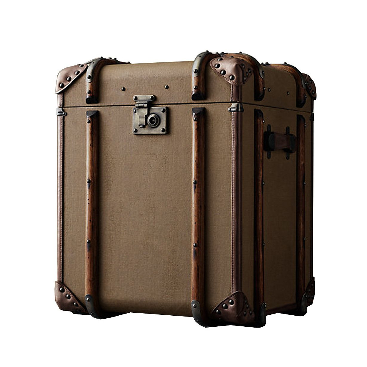 Brown Rattan Old Fashioned Travel Trunk Long Trips Antique Suitcases And Trunks
