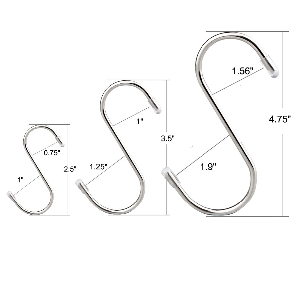 Stylish and Durable S-shaped Metal Hooks for Home Decor in Living Room Bedroom Kitchen