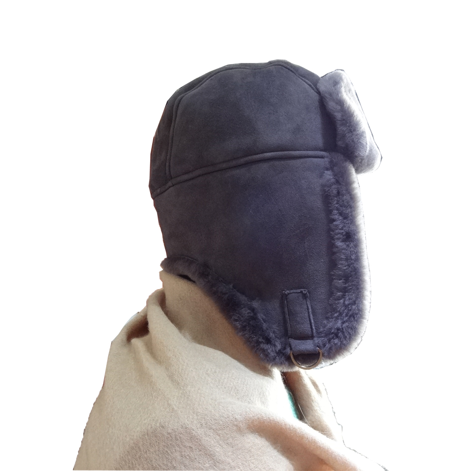 Keep Warm Australian Shearling Womens Hat Gloves Scarf Set Sheepskin Double Face
