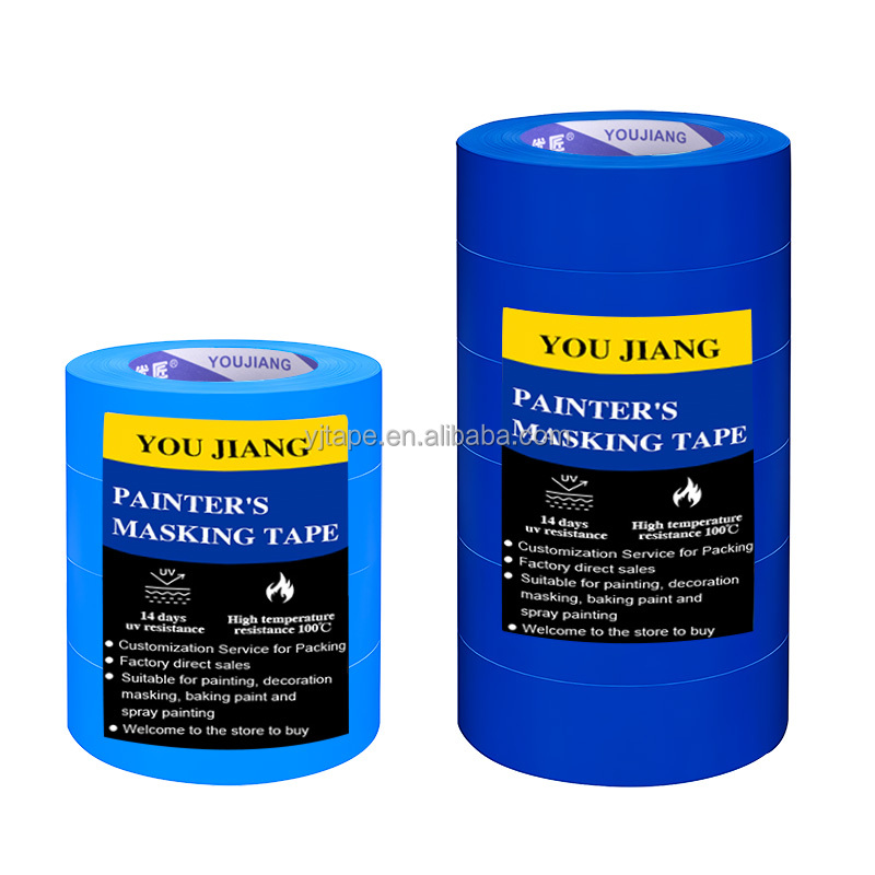 Strong Acrylic Adhesive Automotive Paint Masking Tape Blue Single Sided 125-145mic