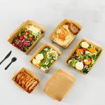 Chinese Kraft Paper Tray Food Takeaway Boxes Lunch Packaging Containers
