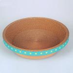 Durable Round Cardboard Cat Bed Bowl Shape Corrugated Cat Scratching Pad 700g