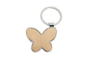 Quality Butterfly Cute Small Keychains Eco Friendly Zinc Alloy Bamboo Material wholesale