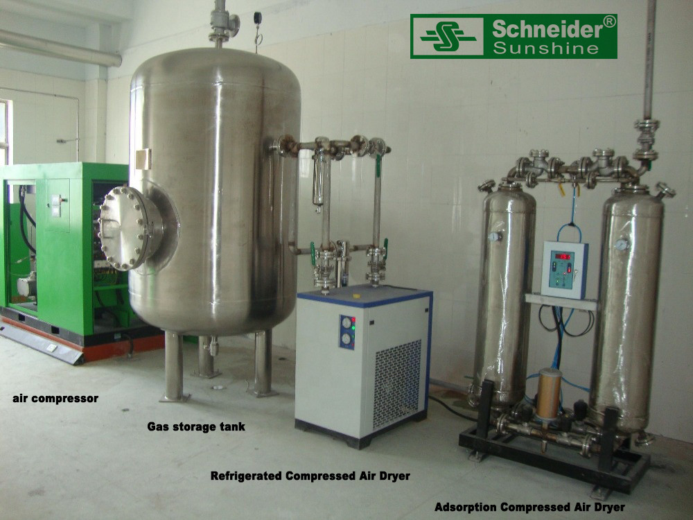 Energy Saving Adsorption Compressed Air Dryer , Heatless Regenerative Air Dryer