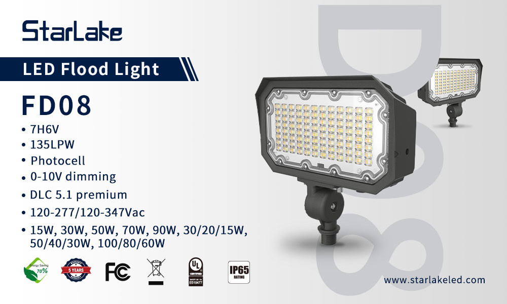 20W IP65 Waterproof Outdoor LED Flood Lights With Knuckle Color Selectable