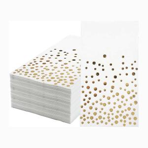 Quality Square Gold Foil Paper Napkin Tissue Sustainable For Cocktail wholesale