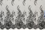 Hot Sale Eyelash Lace Edge Apparel ACCESSORIES 100% Chinlon Black Ivory Color